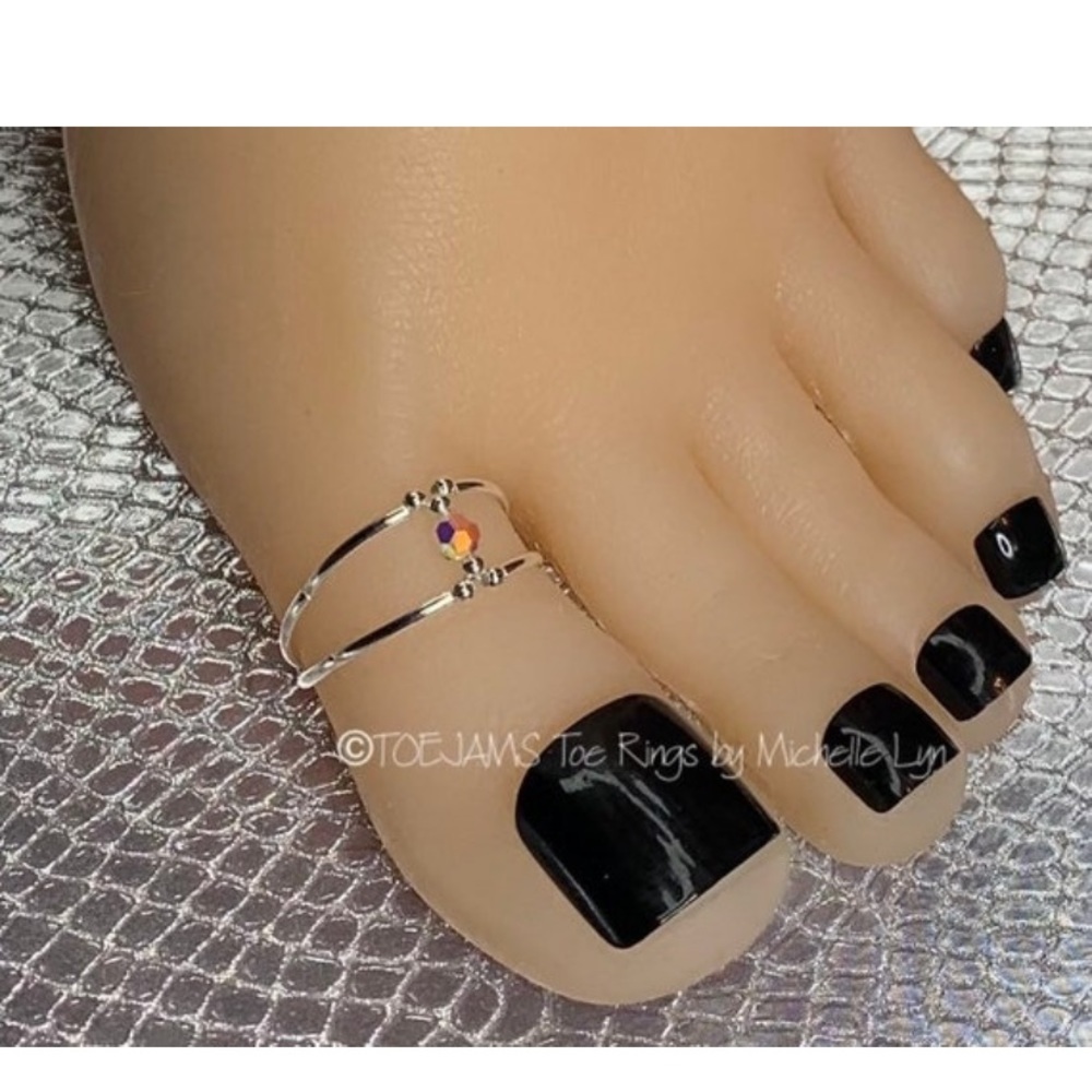 TOE RING Bondage Toe Harness Clear AB Big Toe Energy Stretch Elastic Toe Ring